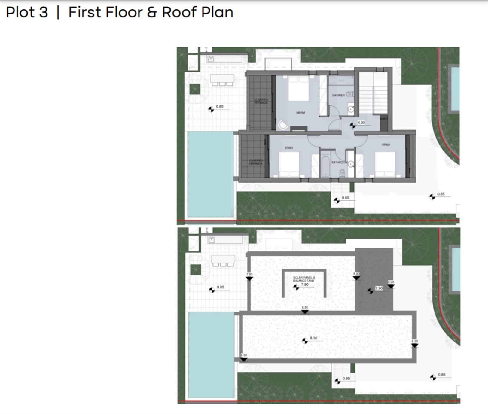 Plot 3 1st Floor and Roof Plan