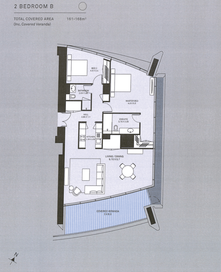 2 bedroom apartment plan