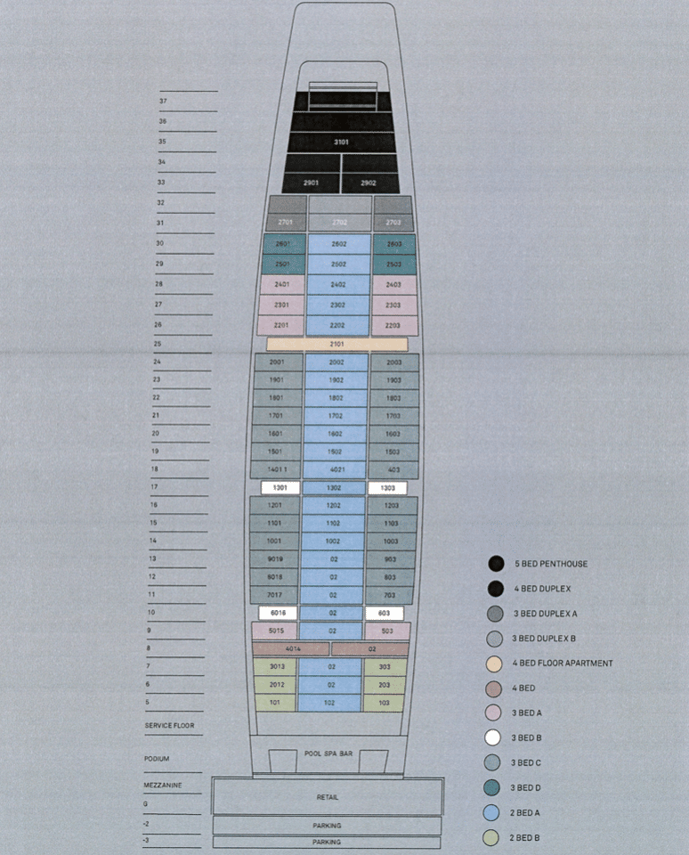 Tower floors plan