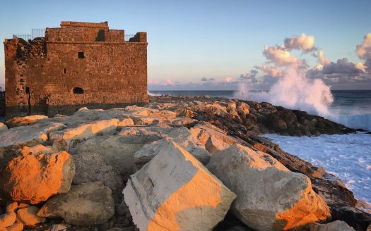 Paphos building overlooking the sea