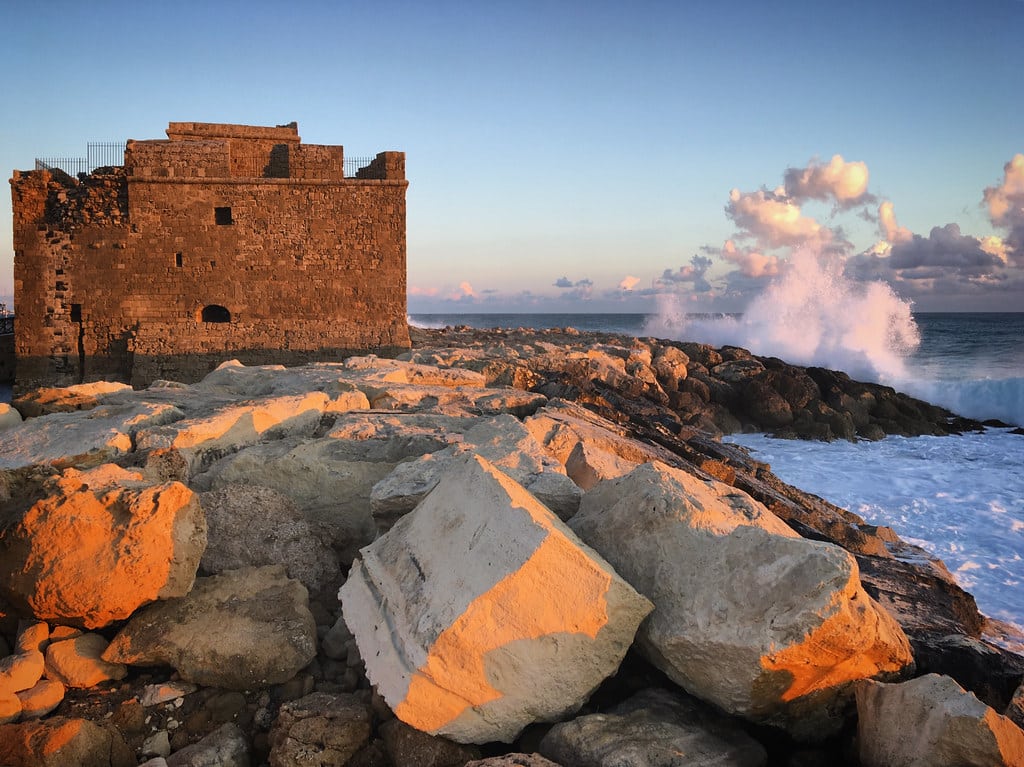 Paphos building overlooking the sea